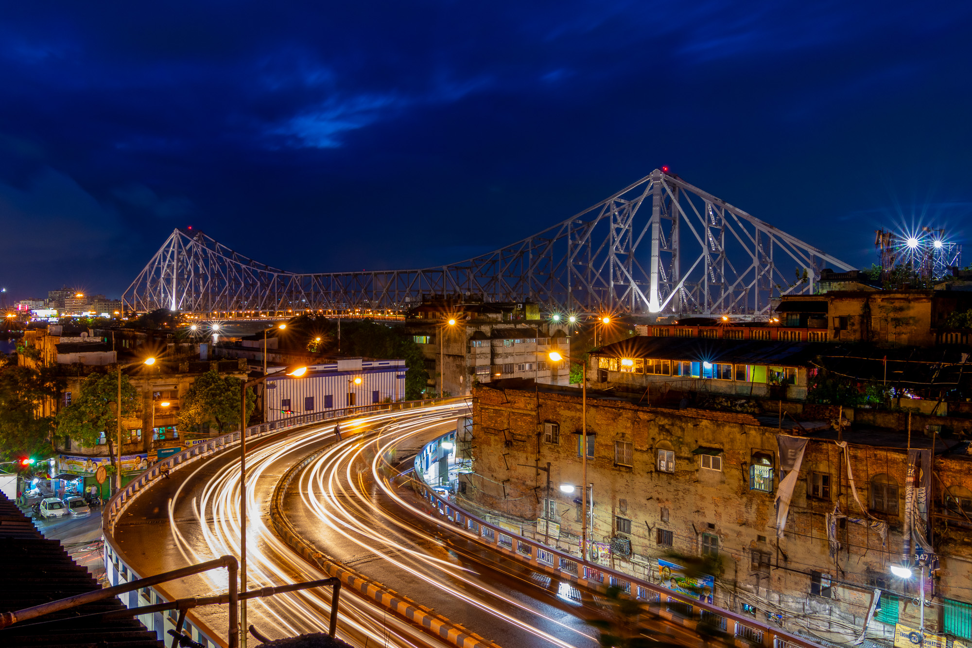 Howrah Bridge at night